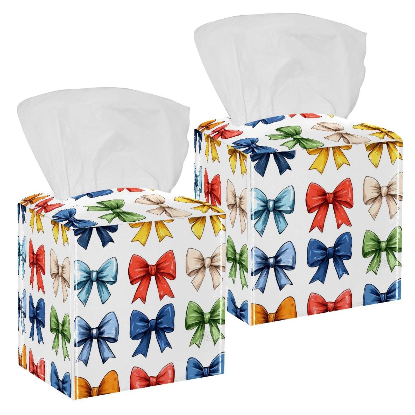 Boîte à mouchoirs colorée à nœud papillon pour une décoration intérieure soignée