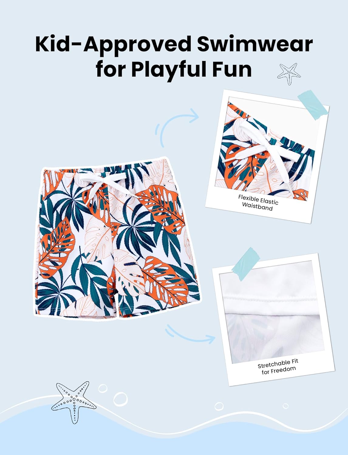 ファミリーマッチングソリッドスカラップトリムストラップツーピース水着と全体に花柄プリントスイムトランクスショーツ