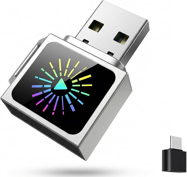 Adattatore wireless per Apple CarPlay e Android Auto, mini dongle con WiFi 6 e Bluetooth, riconnessione automatica, design compatto in metallo USB-C Incluso - 1