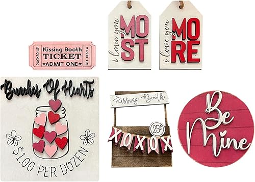 Decoración del día de San Valentín 2023 para él bandeja escalonada juego de 6 piezas bandeja escalonada decoración de bandeja escalonada bandeja de