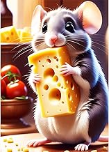 CEOVR Animaux Peinture Diamant,5D Diamant Painting Adultes Souris et Fromage,Diamond Painting Kit Complet 30x40 cm,Strass Point de Croix Painting pour Enfants,Décoration Intérieur