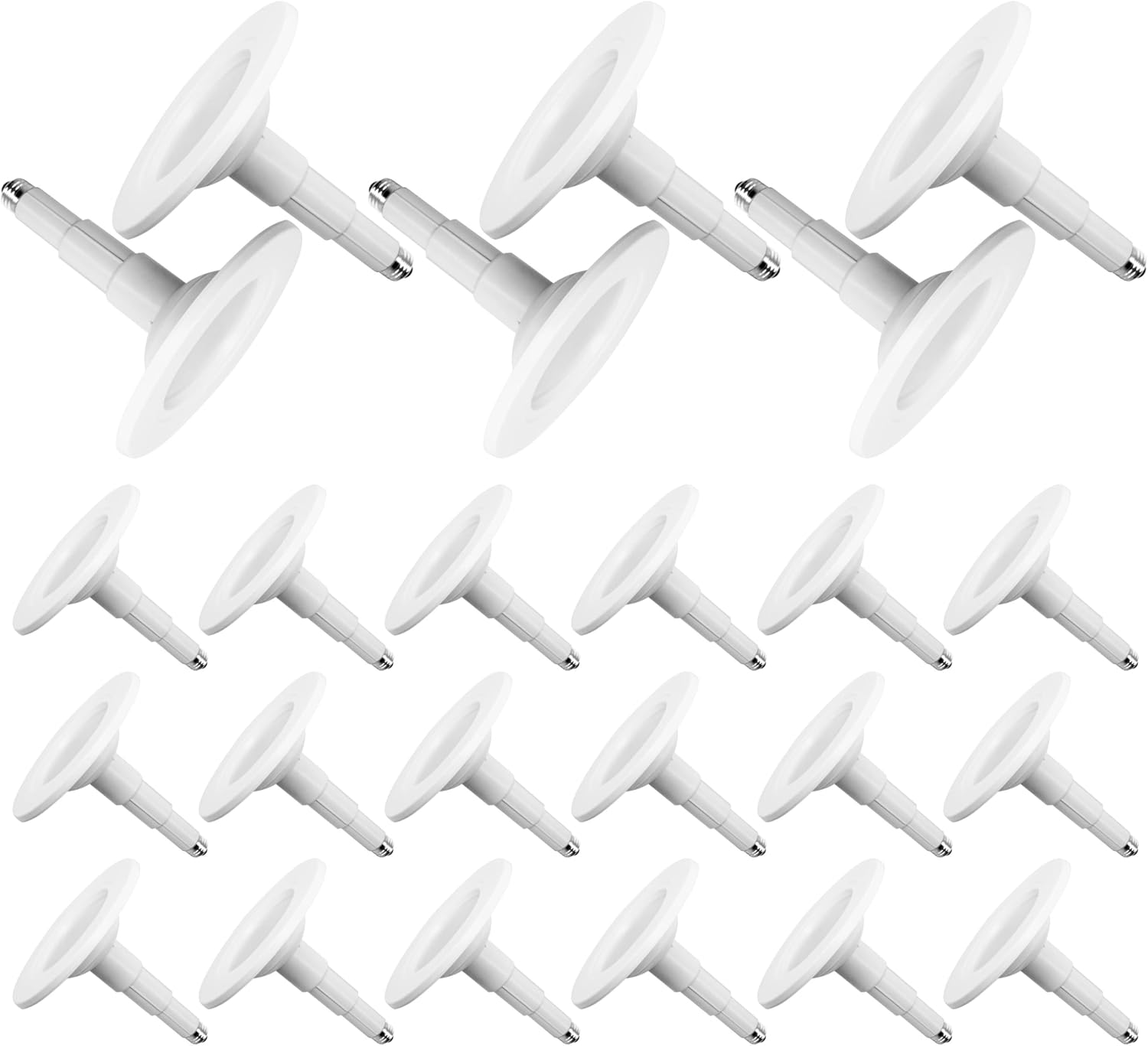 5/6 Inch LED Can Lights Adjustable Recessed Retrofit Downlight, ETL Damp Rated Replacement Conversion Kit, 12W=60W, 5000K Daylight, 800LM, Dimmable, Flat Trim, E26 Base,24-Pack……