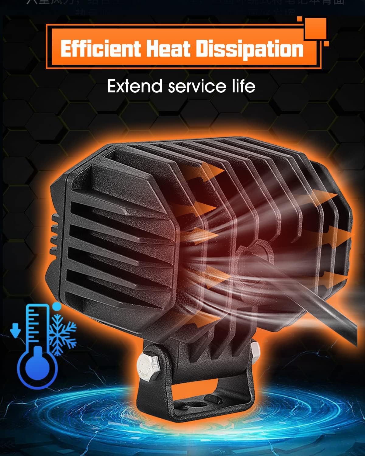 UNI-SHINE 2pcs 4 Inch LED Pod Lights, Off-Road Flood & Driving Cube Lights for Motorcycle, Truck, ATV, UTV, SUV, Boat