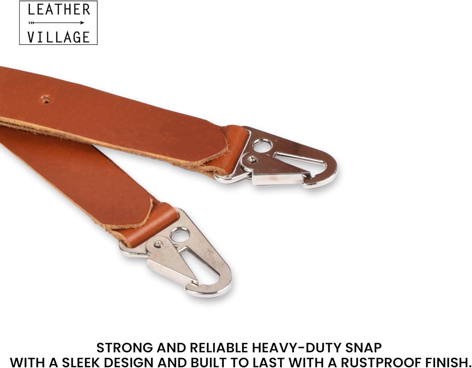 LEATHER VILLAGE Leather Suspenders for Men & Women Adjustable Y-Back Braces with Snaps Vintage Classic Style for Any Occasion