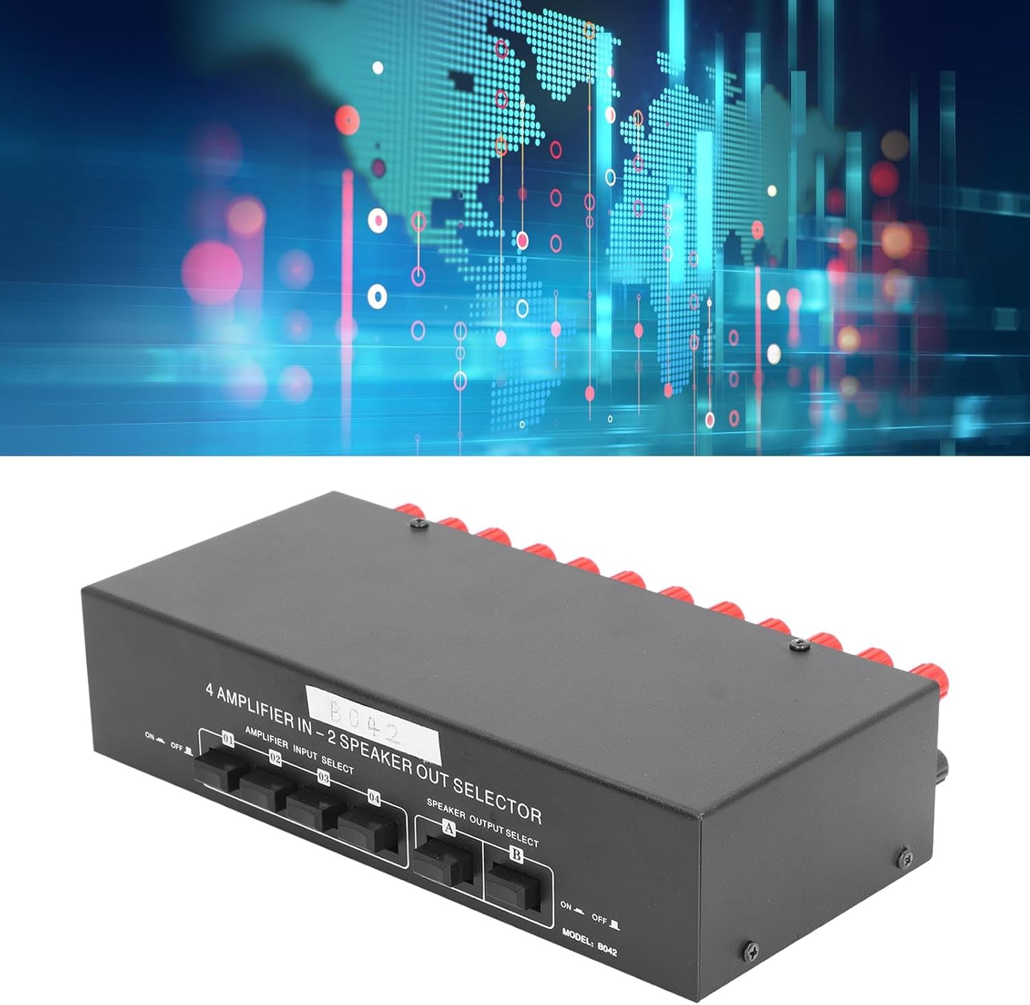 LUAMY ホーム 4 ゾーンチャンネルスピーカースイッチセレクター、4 アンプイン 2 スピーカーアウトステレオパッシブオーディオ