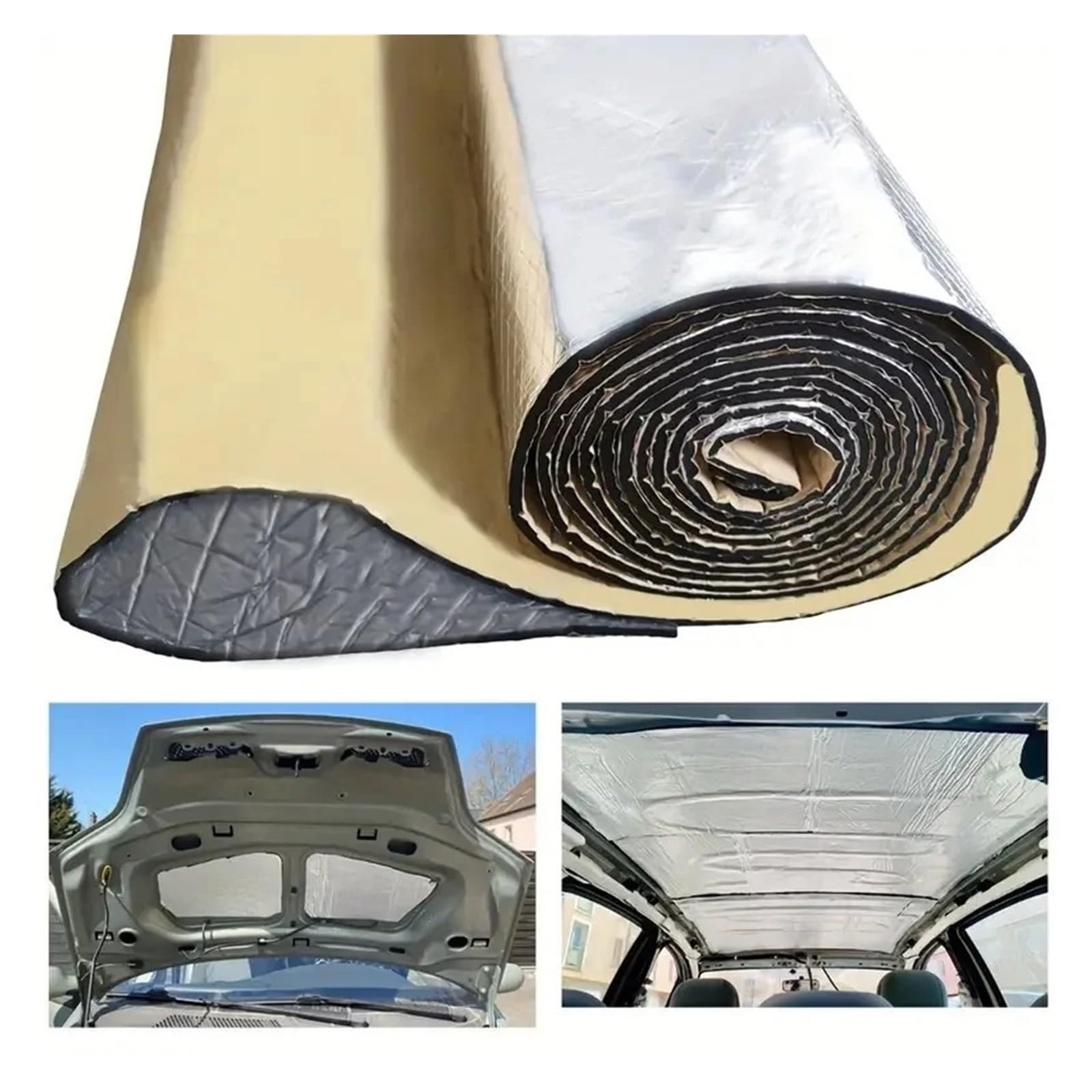 Aislante Termico Alfombrillas 1 Unidad De 200x50cm Alfombrilla Insonorizante Térmica Para Coche Furgoneta O Capó Aislamiento Acústico Para Puertas Y Paredes