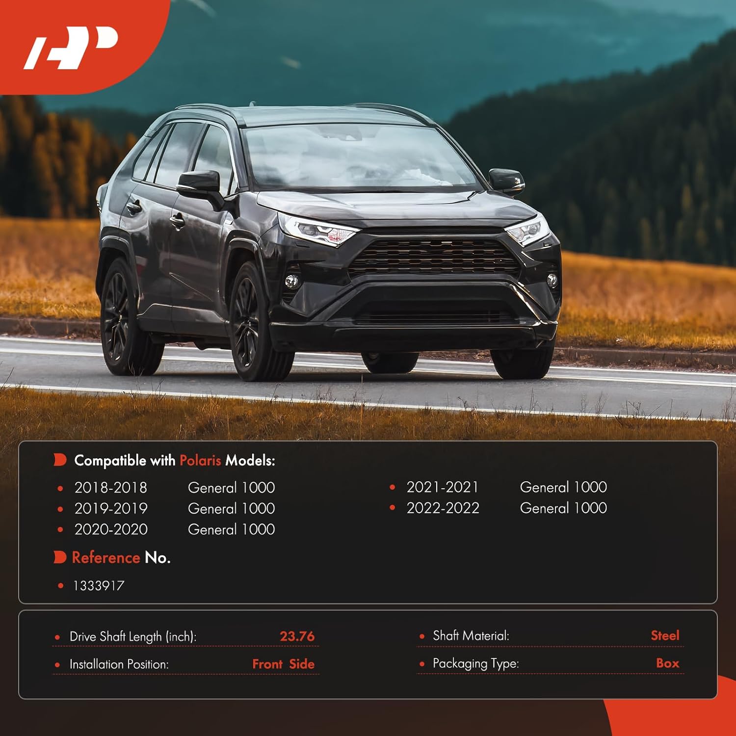 A-Premium Front Complete Drive Shaft Prop Shaft Driveshaft Assembly Compatible with Polaris General 1000 2018-2022