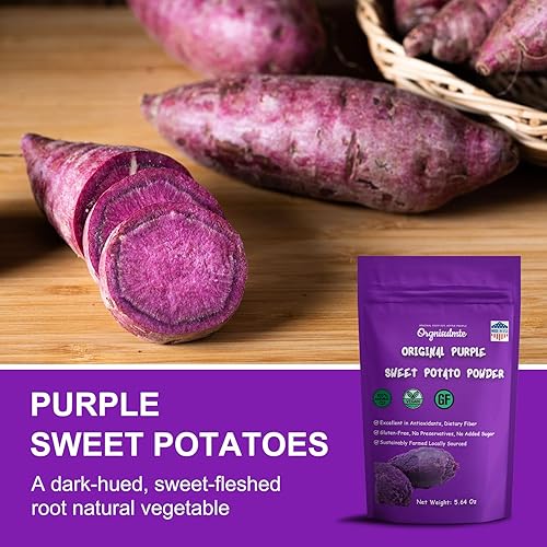 Miniatura 2 de Orgnisulmte Polvo de batata morada orgánica 100 puro natural de primera calidad para coloración de alimentos sin OMG vegano 564 onzas 564oz