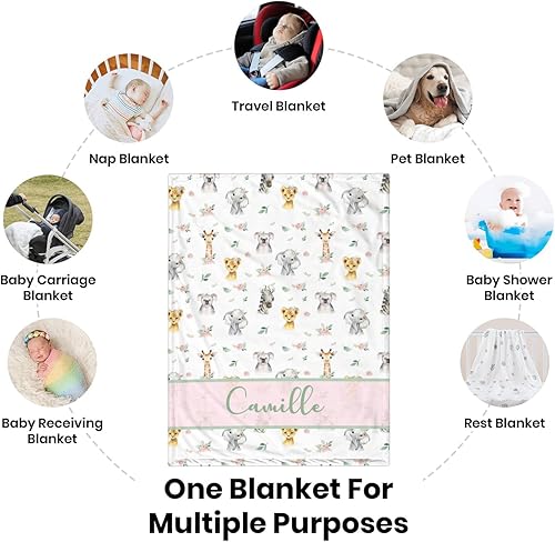 Miniatura 7 de Manta de bebé personalizada para niñas y niños, manta de bebé personalizada con nombre, mantas personalizadas con nombre para niños, manta de