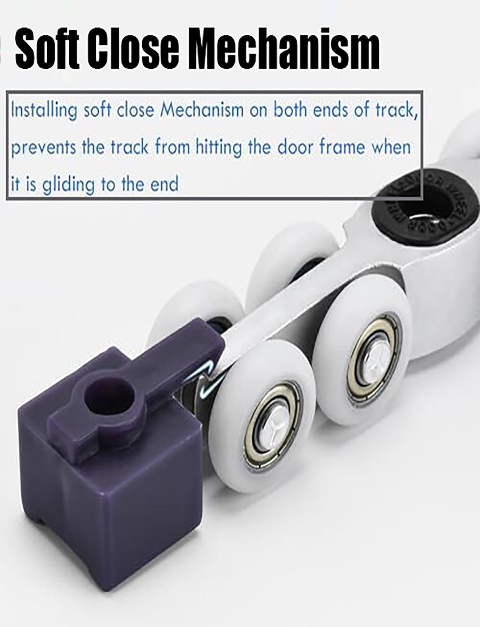 Generico Kit Binario per Porta Scorrevole in Alluminio, Binario per Porta a Scomparsa Nascosta, Kit Ferramenta per Porte Scorrevoli in Vetro per Doccia e Armadio (120cm)