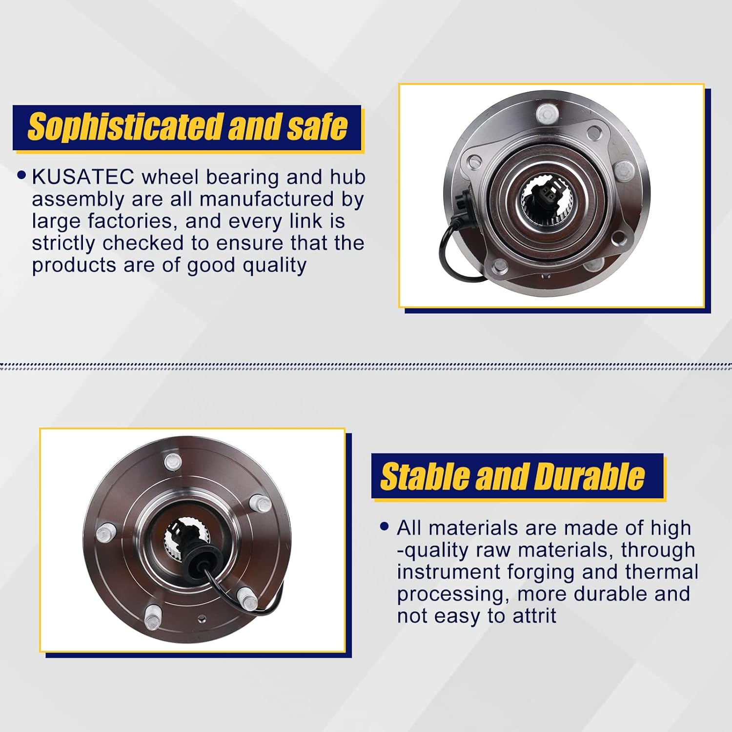 KUSATEC 512358 Rear Wheel Bearing Hub Assembly for 2012-2015 Chevrolet Captiva Sport 2007-2009 Chevrolet Equinox 2007-2009 Pontiac Torrent 2008-2010 Saturn Vue 2007-2009 Suzuki XL-7, 5 Lug w/ABS