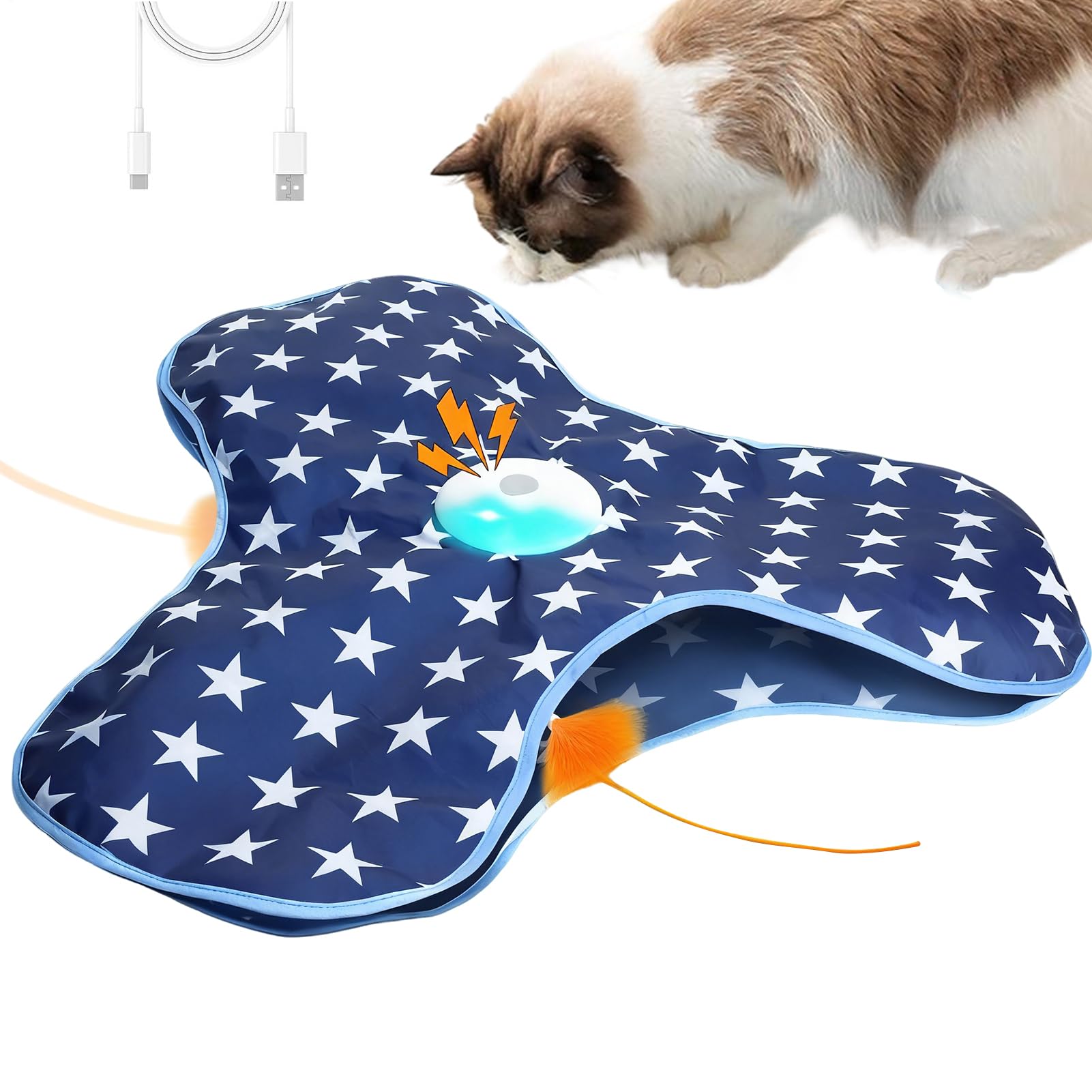 pour Chat – Interactive, Souris en Peluche pour Chats, engageant Le Plaisir de rebondir, favorise l'exercice de Stimulation mentale, Meilleurs Accessoires de Jeu pour Animaux de