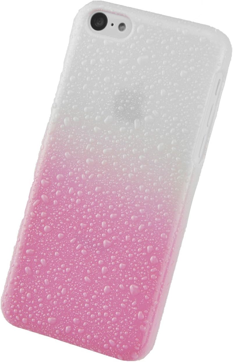 CIRCLE CASE (TM) #circlecase Case for iPhone 5C -Raindrop Series Transparent Glossy (White Pink Gradient) (EAN CODE : 9868561807268)