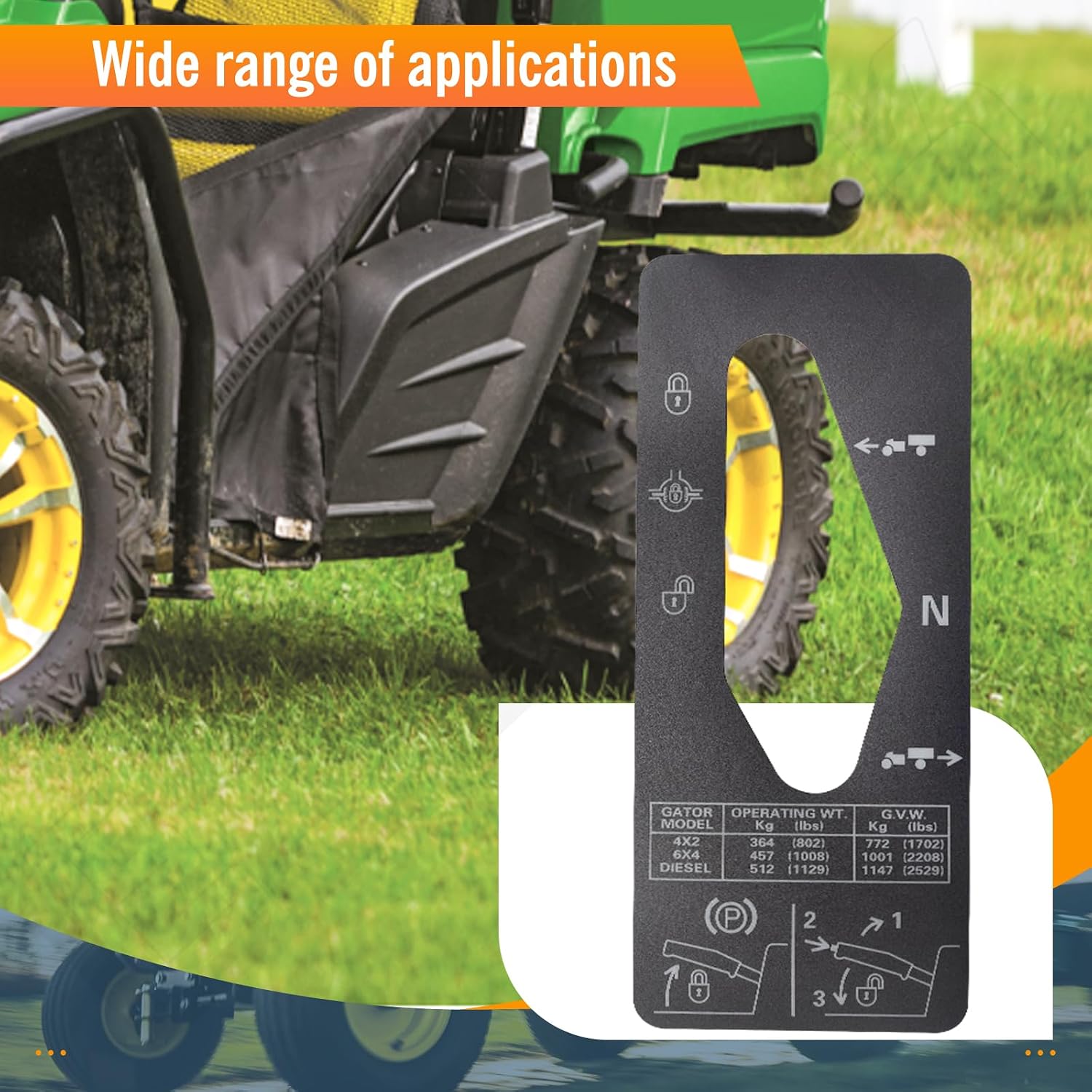 M127539 Shift Quadrant Label for Jo-hn Deere 4X2 6X4 Gator Utility Vehicle