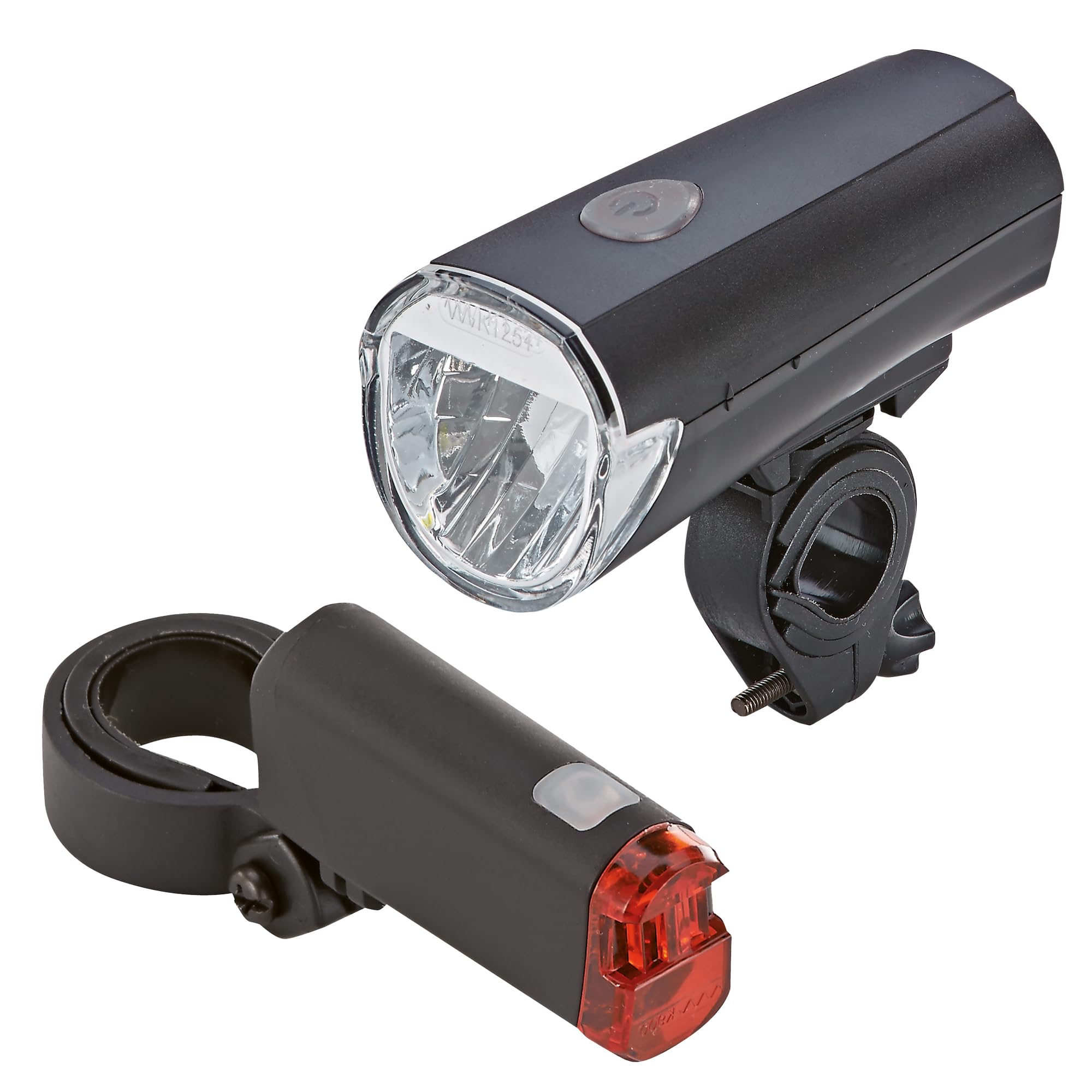 Prophete LED Batterieleuchten Set Fahrradbeleuchtung vorne und hinten, 30/15 Lux umschaltbar StVZO zugelassen einfache Montage Sport & Freizeit