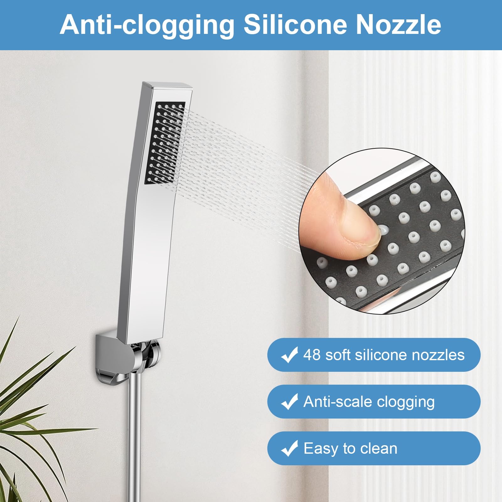 VOANZO Handdouche 304 RVS Booster Douche G1/2 Inch Aansluitdraad