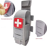 Vista 5 de Bolso Táctico para Torniquete TQ Estuche para Torniquete Cartuchera Médica para Trauma y Tijeras con Tijeras y Lápiz (Set Gris)