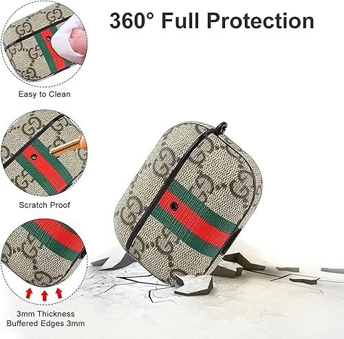 Miniatura 5 de Funda para AirPods Pro 3, compatible con Airpods Pro de 3ª generación, funda protectora de cuero de lujo a prueba de golpes para AirPods Pro 3