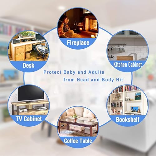 Miniatura 2 de Protector de bordes 100% silicona, esquinas transparentes a prueba de bebés, precinta, adhesivo suave para la seguridad de los niños, armarios de