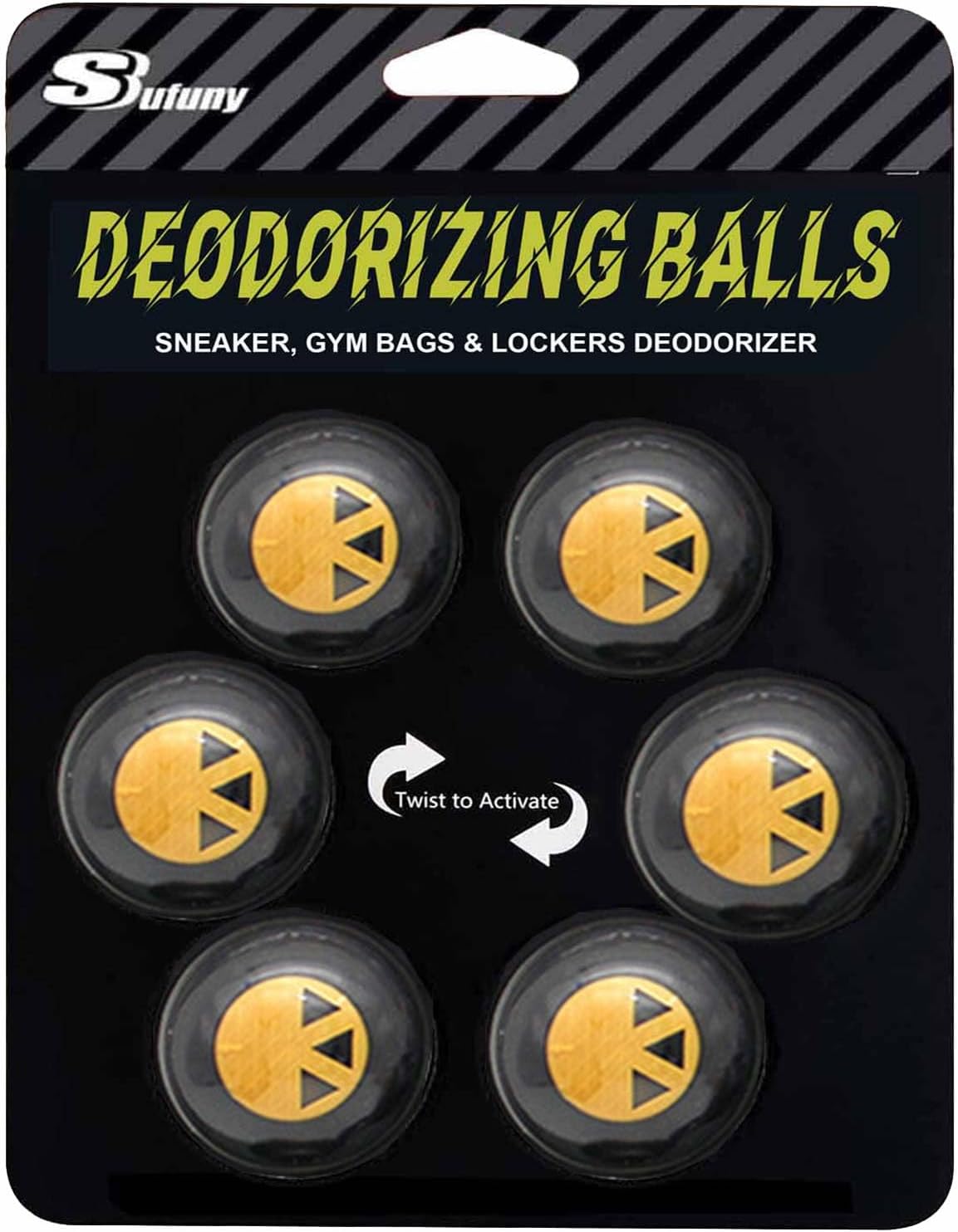Shoe Deodorizer Odor Eliminator Ball -Sneaker Deodorizers balls Car Air Fresheners Odor Eaters for Shoes, Gym Bags, Closet and Locker 6 Pack (Fresh Linen)