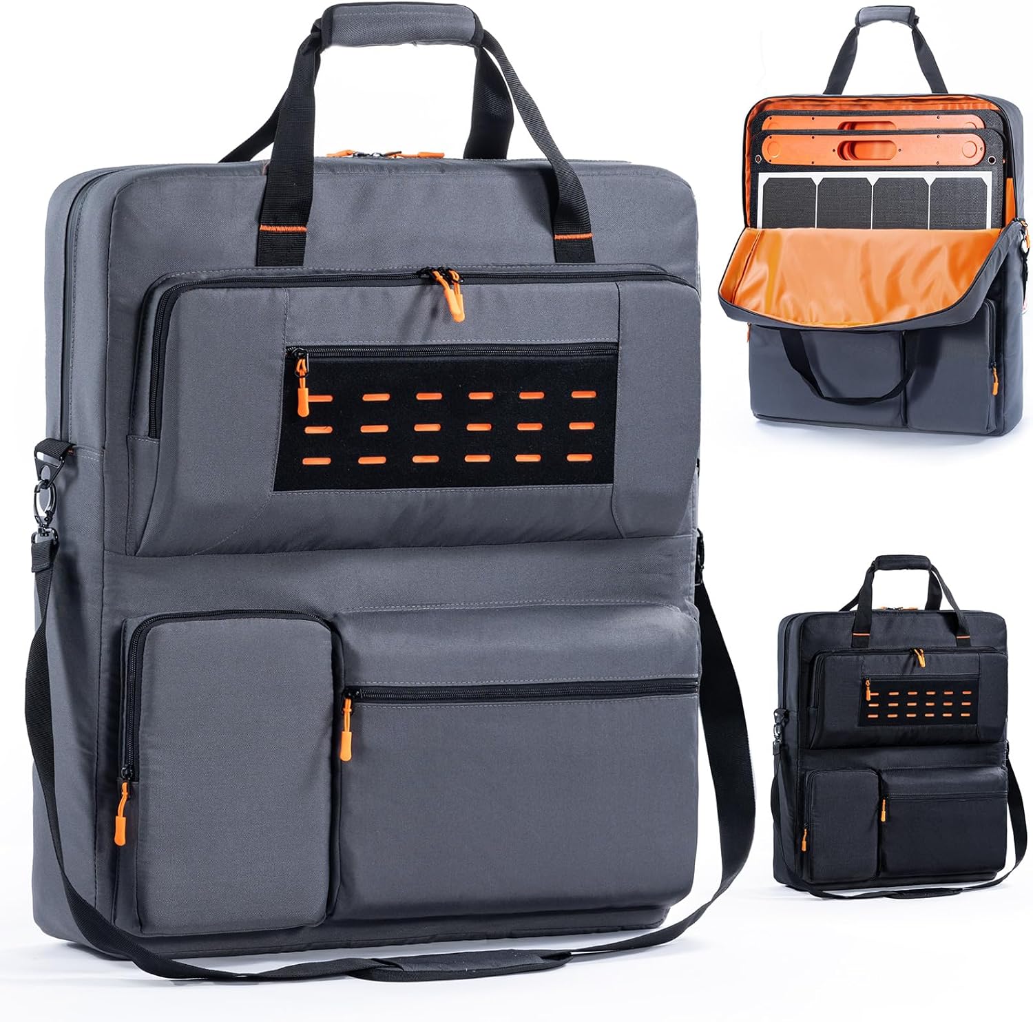 Travel Carrying Case Compatible with Jackery SolarSaga 100W 100X 200W – Solar Panel Storage Bag for 2 Battery Panels with Multiple Pocket