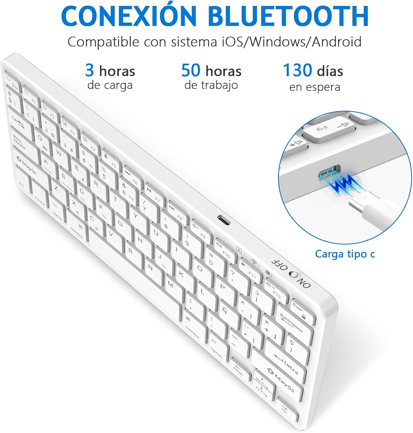 Keyboard charging via USB Type-C