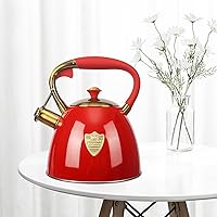 Vista 3 de Hervidor de té - 2.9 cuartos de galón Hervidores de té para estufa Tetera silbante Teteras de acero inoxidable para estufa Tetera silbante