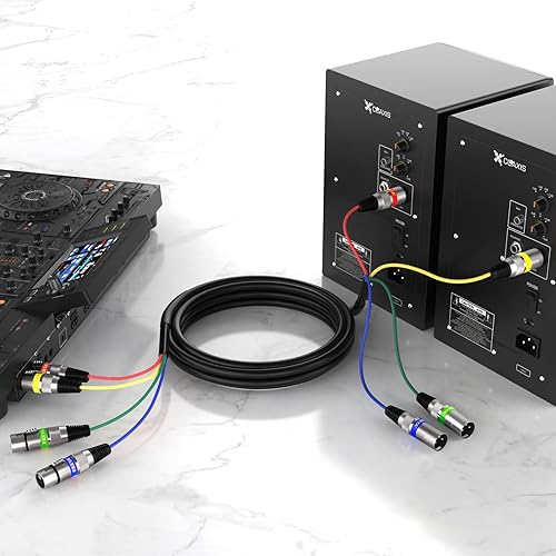 Miniatura 6 de EBXYA Cable XLR Snake de 6 pies de 4 canales, cable de conexión de micrófono equilibrado de alta calidad XLR macho a hembra para vivo, grabación,