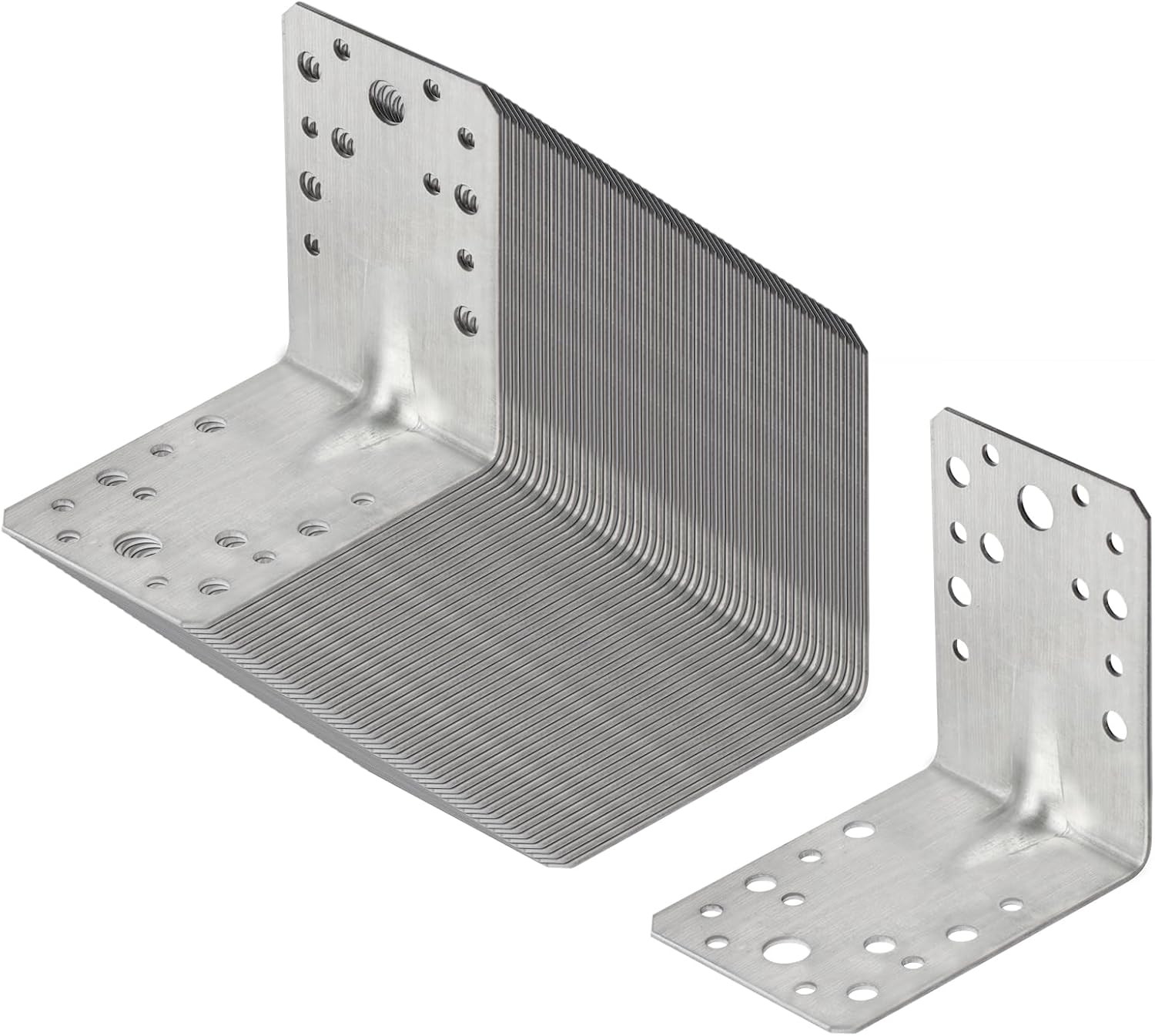 50 PCS 35/8 Inches Steel L Right Angle Bracket, 90 Degree