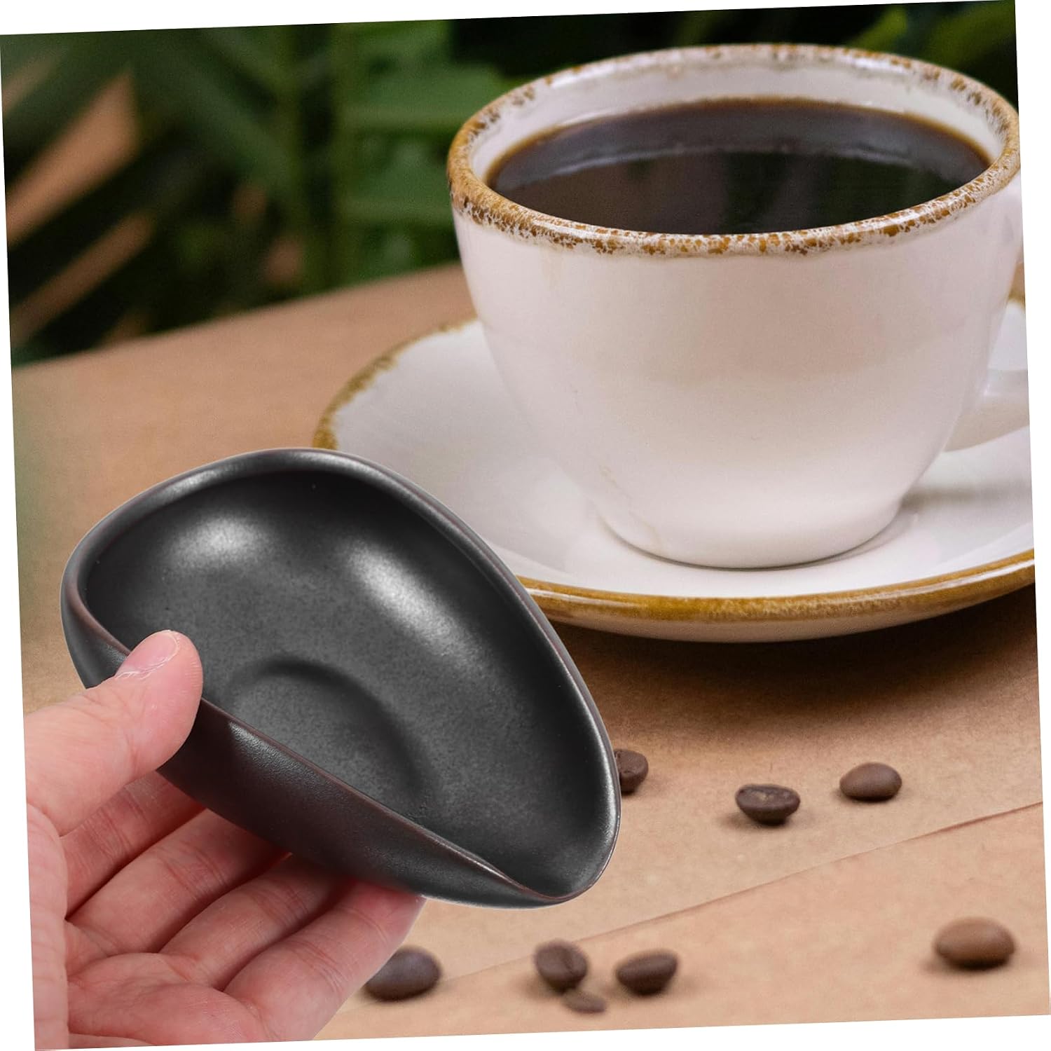 Ceramic Coffee Beans Measuring Tray Multi-use Kitchen Bean Storage Dish for Precision Dosing Elegant Design and Construction