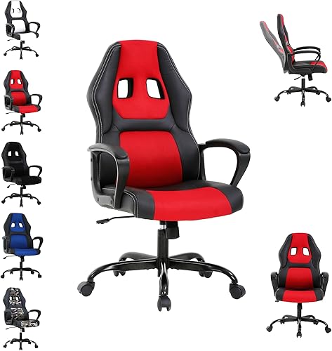 Miniatura 8 de Sillas ergonómicas de video para computadora, silla de juegos baratos para adultos, silla de escritorio de oficina con respaldo alto y lumbar,
