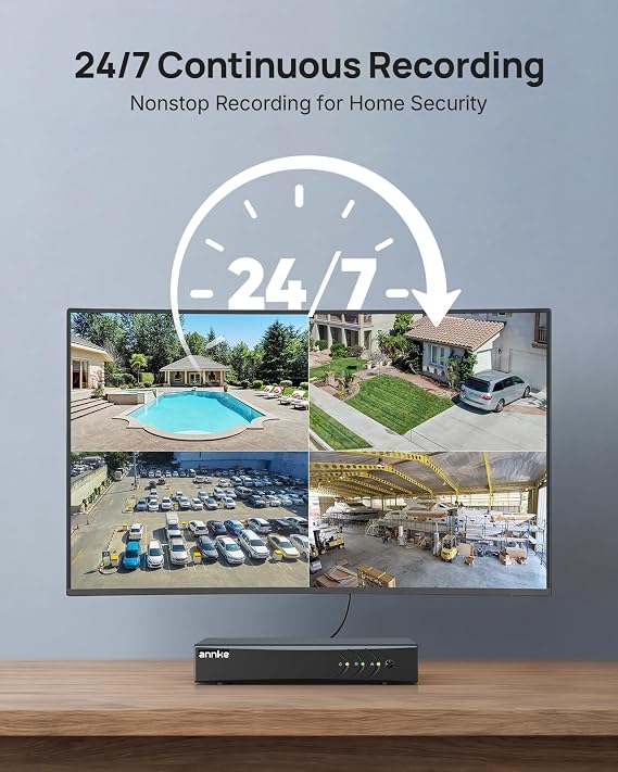 ANNKE 8CH 5MP Wired Outdoor Security Camera System, 4X PT Cameras, 1TB HDD