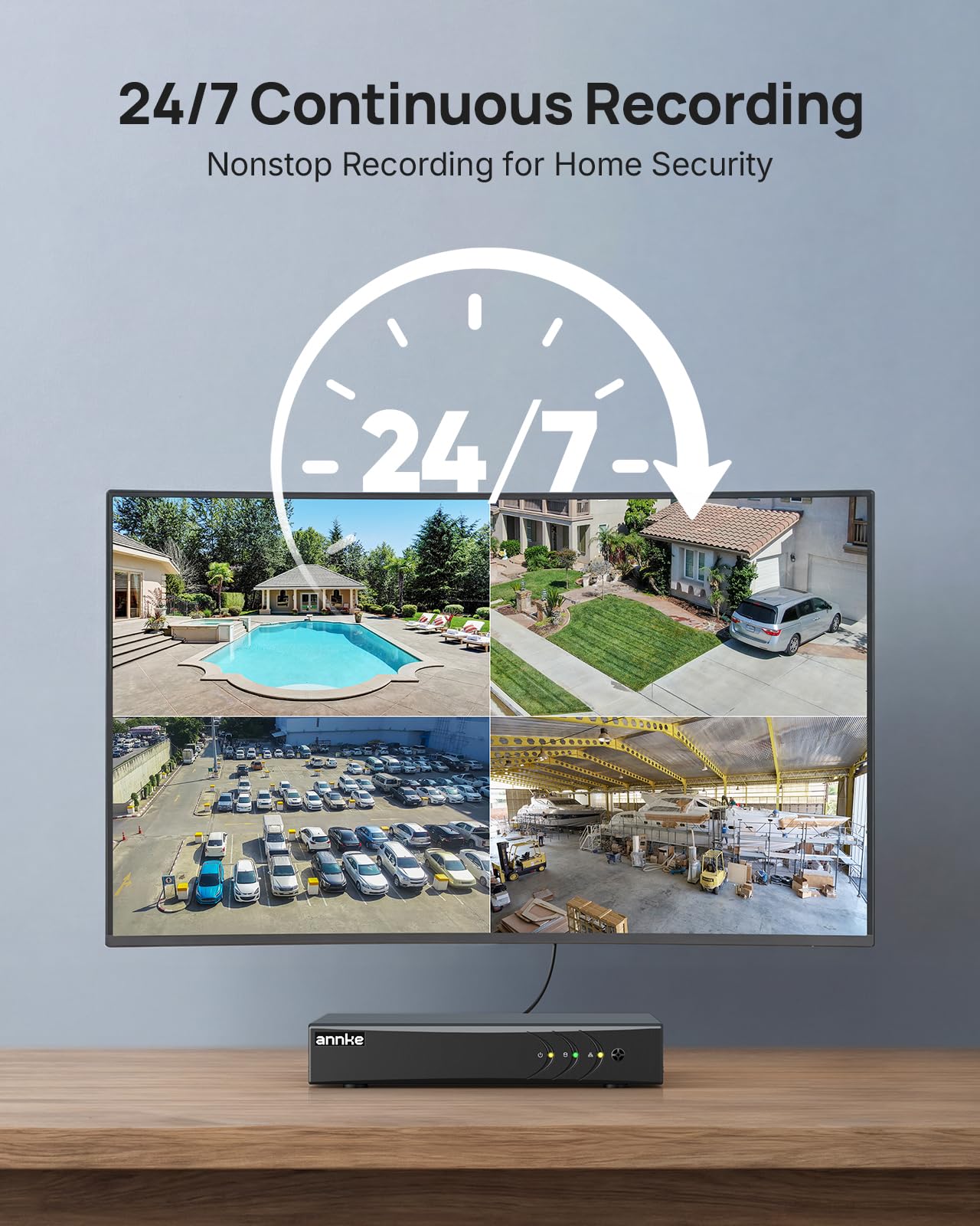 ANNKE 3K Kit Telecamere Videosorveglianza Cablate per Esterni,2X 3K PTZ Telecamere con Audio, 5MP Lite DVR 8 Canali con Rilevamento IA di Persone/Veicoli e Hard Disk 1TB, Registrazione 24/7