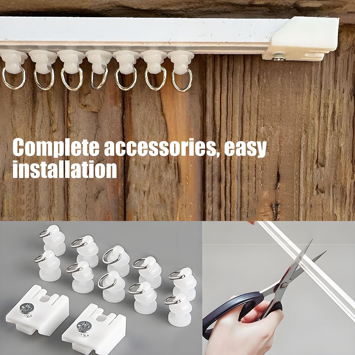 Vorhangschiene Ohne Bohren 3.0m Selbstklebende Vorhangschiene 4.0m Decken Gardinenschiene for Fenster Türen Badezimmer Schränke Betten Bücherregale(400cm)