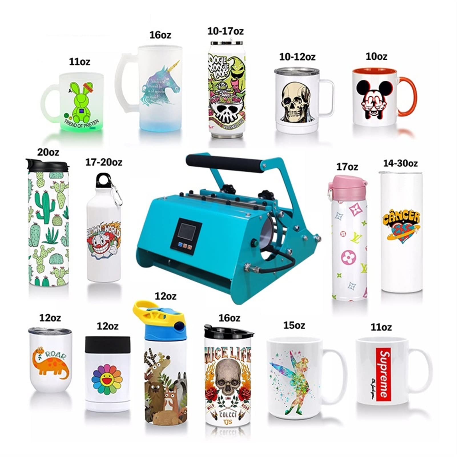 15-30oz drukarka Cup Transfer ciepła Tumbler Press Press Universal Pełna szerokość Kubek do pieczenia Łatwe majsterkowanie