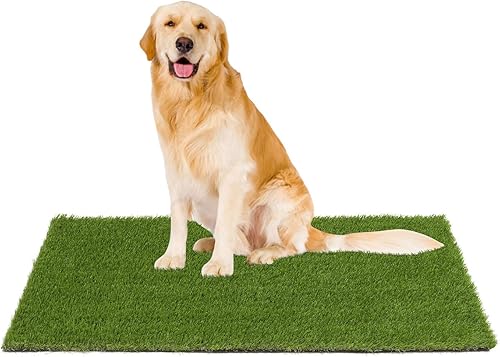 SHACOS Almohadilla de césped artificial para perros, 20 x 39.4 pulgadas, pasto para orinar de perro con agujeros de drenaje, hierba de entrenamiento