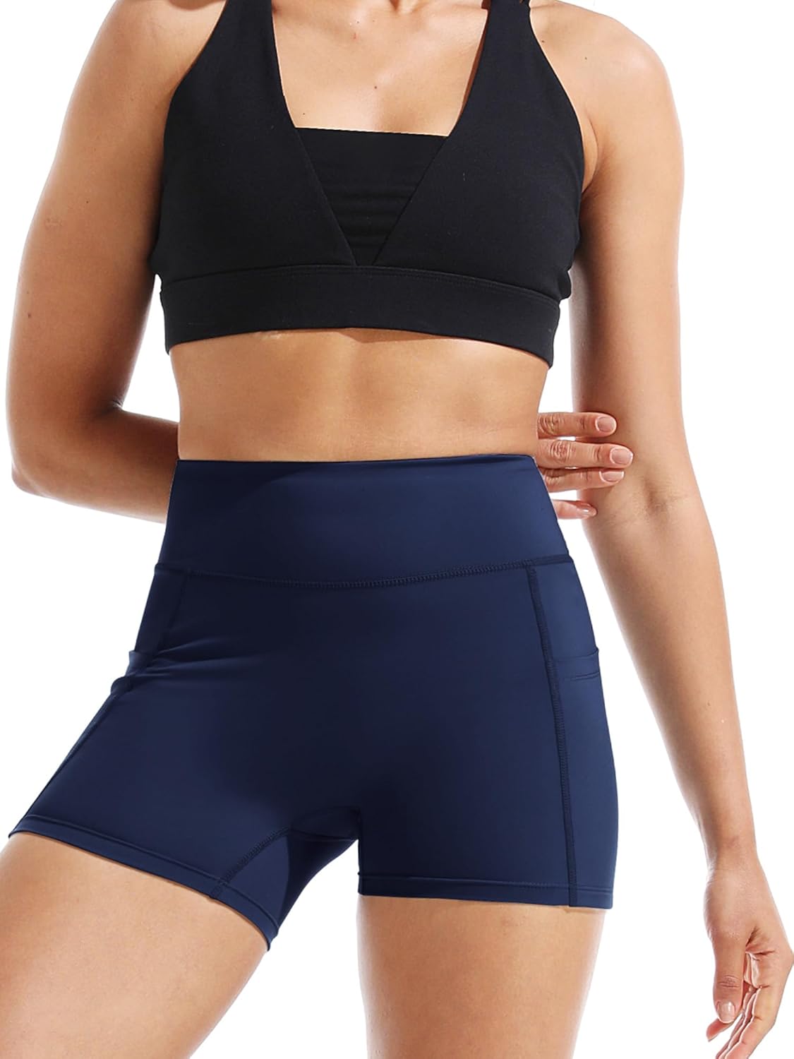 CADMUS Women's Gym Volleyball Shorts for Bike Naked Feeling High Waist Athletic Shorts No Front Seam with Deep Porkets - Image 6