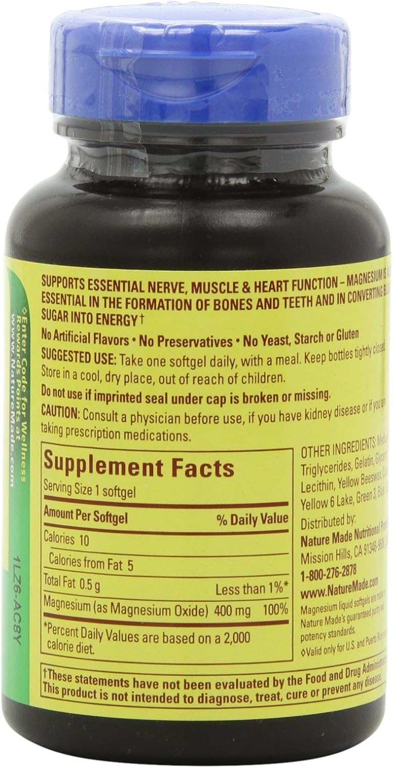 Nature Made High Potency Magnesium 400 mg Softgel