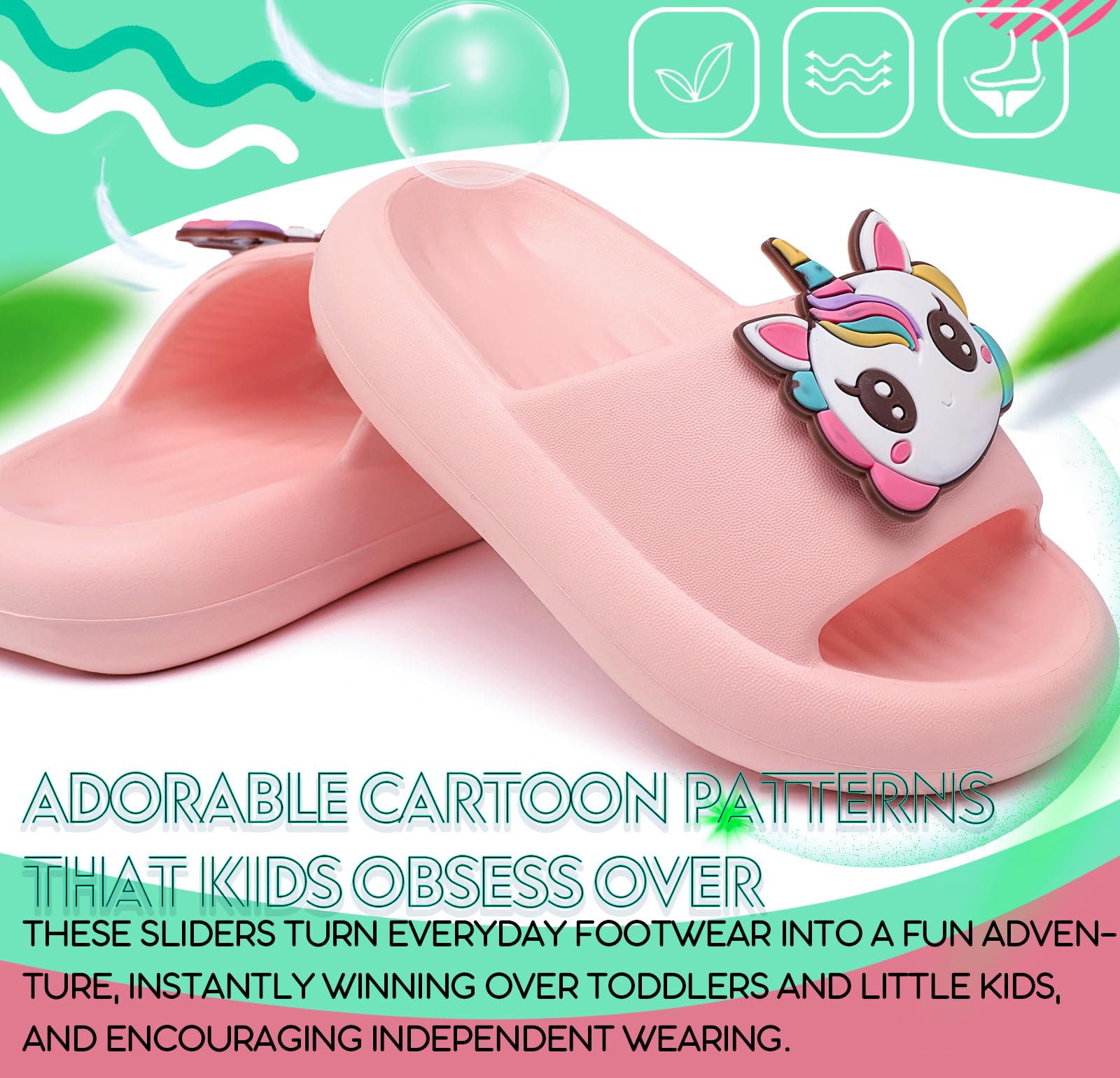 Chanclas de Baño Antideslizantes para Niños y Niñas - Ultraligeras <150g (Tallas 22/23 EU) - 20-36 EU, Sandalias Zapatillas EVA para Baño, Playa, Piscina, Jardín Interior y Exterior
