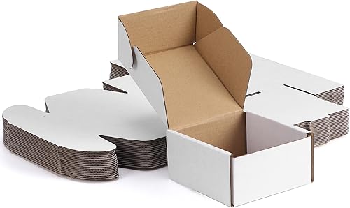 EYMPEU Juego de 20 cajas de envío pequeñas de 4 x 4 x 2 pulgadas de cartón corrugado blanco para embalaje pequeñas empresas literatura correo
