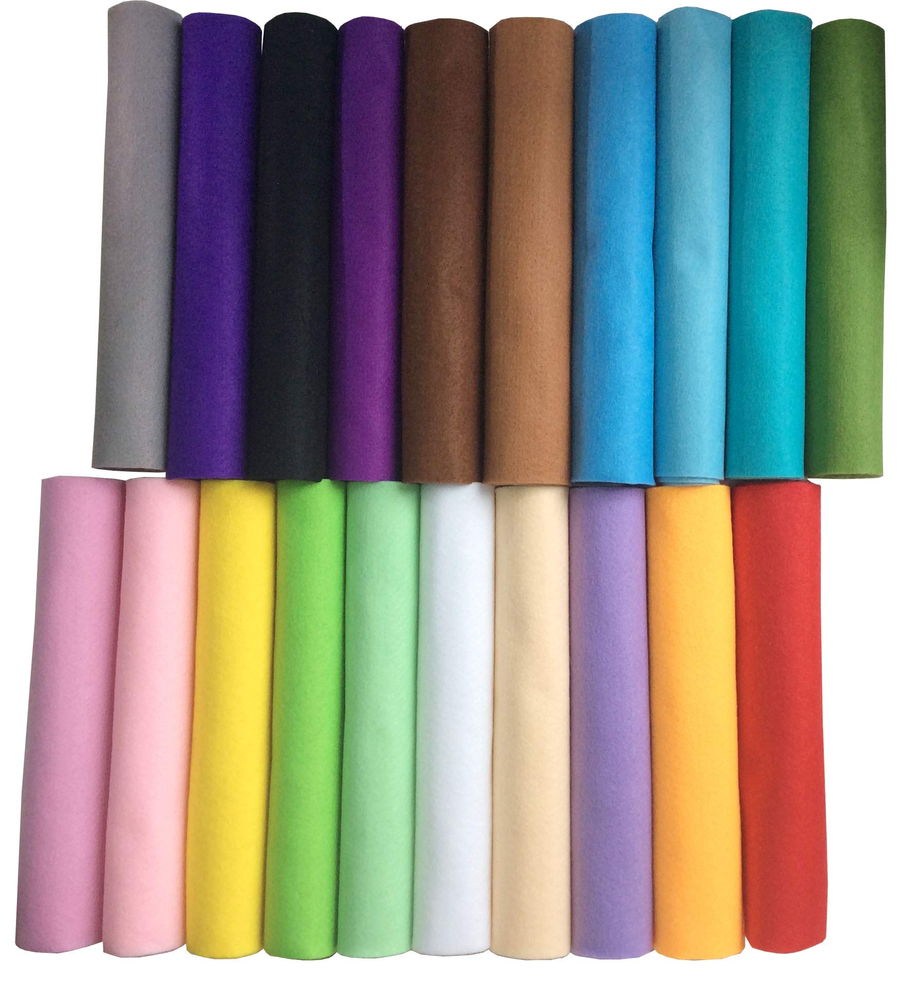 Caicxi Blue,Gray,Green,Orange,Purple,White 20Pcs 30 X 20Cm 1.4Mm Thick Soft Felt Fabric Sheets Assorted Colours Felt Pack Diy Craft Squares Nonwoven Used For Diy Crafts Ornament Crafts
