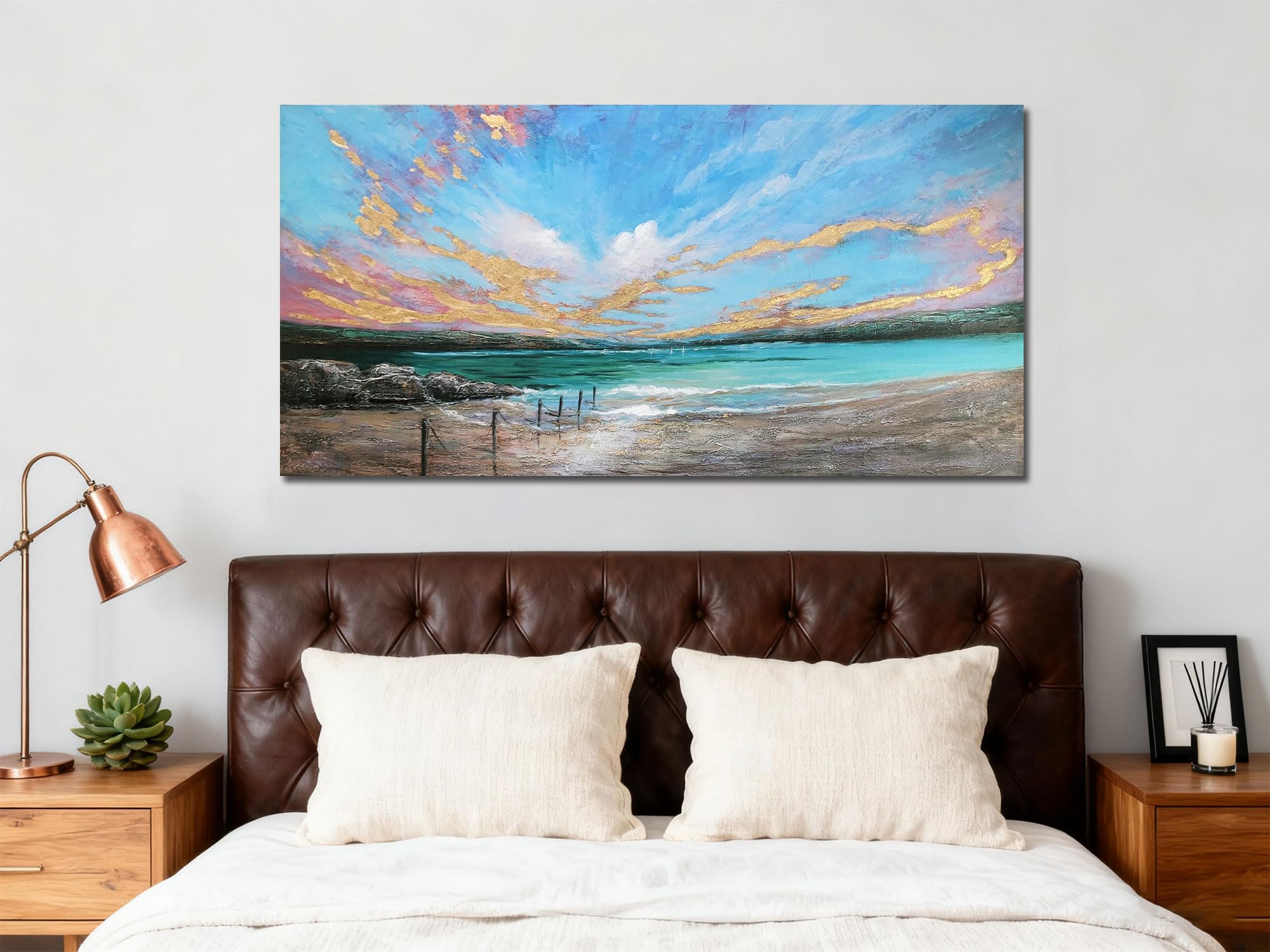 Tre Quadri Moderni Su Tela 30x40 Cm - Fiori Blu E Grigio - Arjun - Decorazione Floreale Per Soggiorno