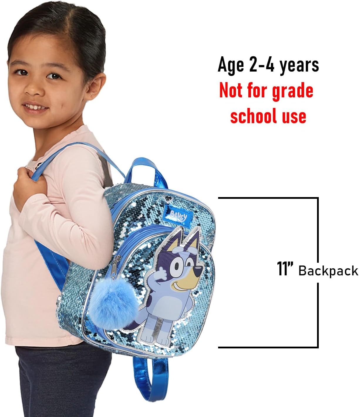 Bluey Mini Backpack for Girls - Bundle with 11" Mini Backpack for Toddlers with Reversible Sequins Plus Bookmark | Bluey Purse for Kids, Girls - Image 5