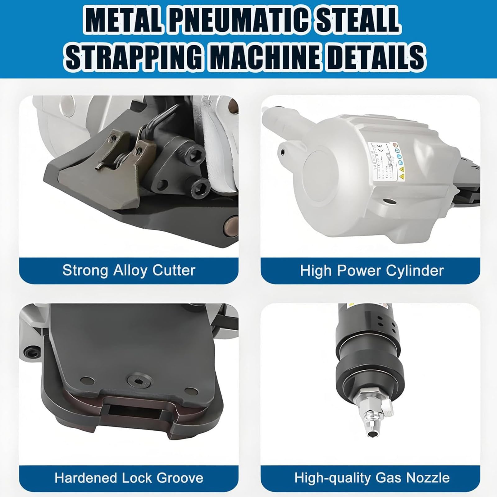 Pneumatische Metallumreifungsmaschine mit hoher Spannung für Industrieverpackungen und Ladungssicherung