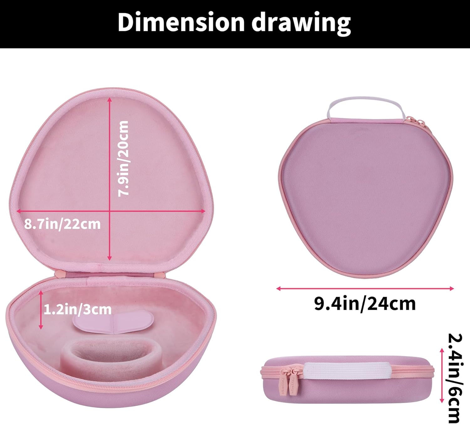 Hard Carrying Case with Sleep Mode Replacement for Apple AirPods Max Wireless Over-Ear Headphones (Pink) - Image 8