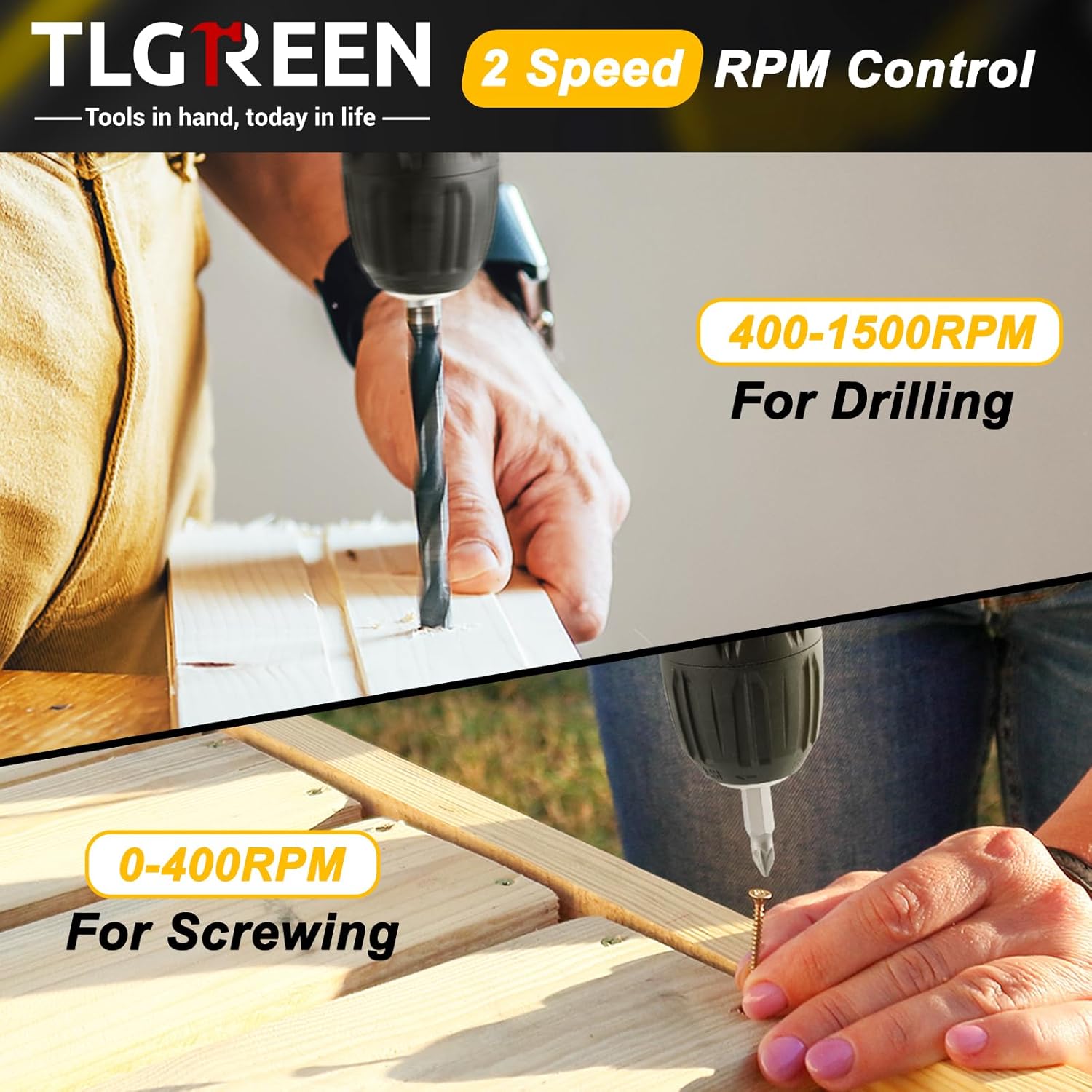 TLGREEN Complete Home Tool Kit with 12V Cordless Drill & Magnetic Bits | 138Pcs All-in-One Set for DIY, Repairs & Assembly | Durable Case & Fast Charging | Ideal for New Homeowners | Yellow