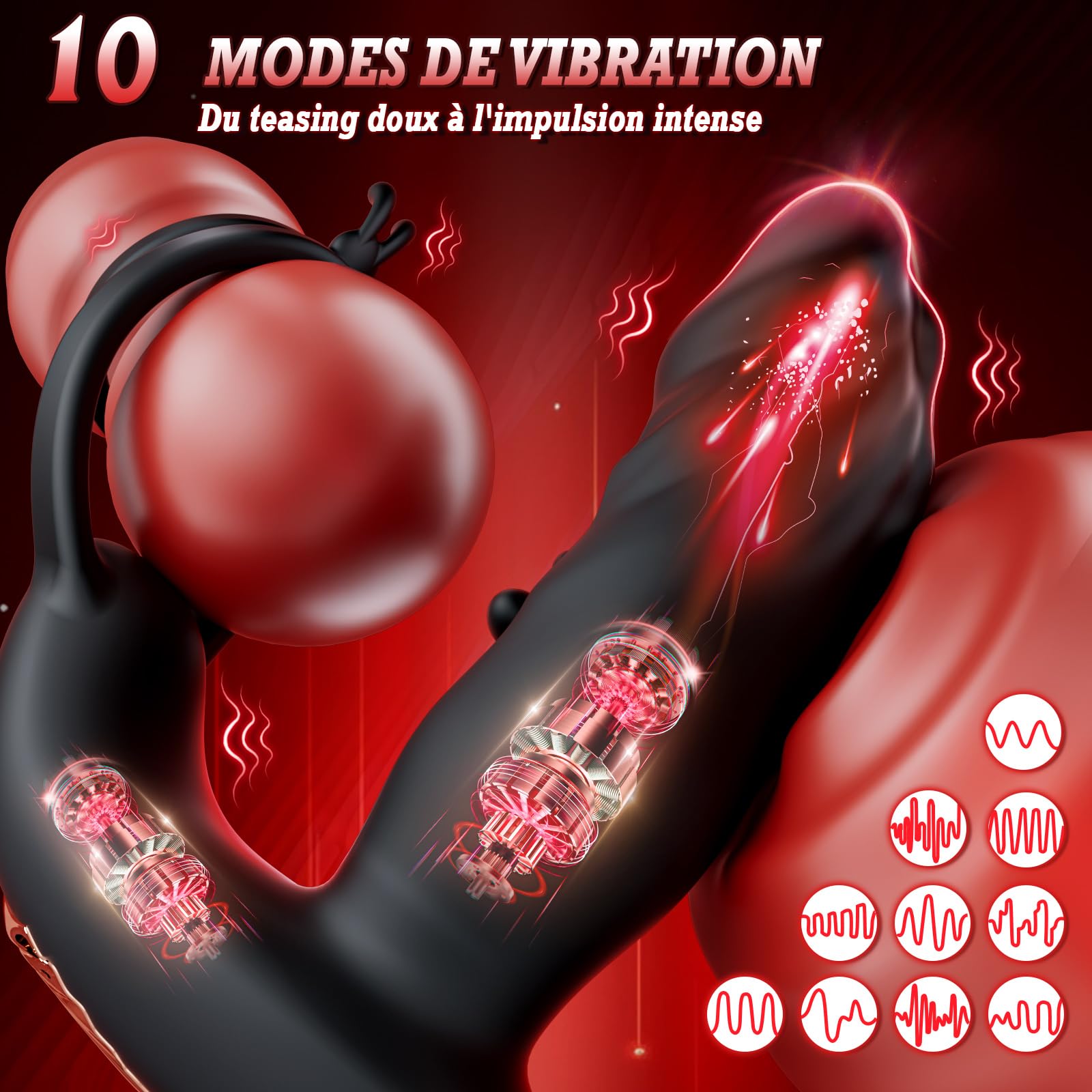 Vibromasseur Plug Anal Sex Toys - Prostate Vibrations Stimulant Sextoyse Homme Sex, App Expansion Toy Anals Godemichet avec 10 Modes de Vibration & Claquement pour Gay, Télécommandé Masturbeuse Anus