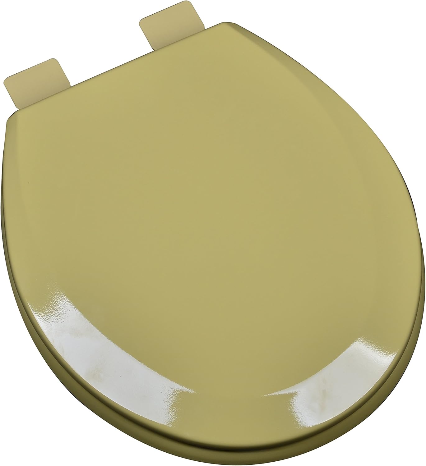 1F1R5-53 Premium Molded Wood Round Toilet Seat with Adjustable Hinge & OSG, Harvest Gold