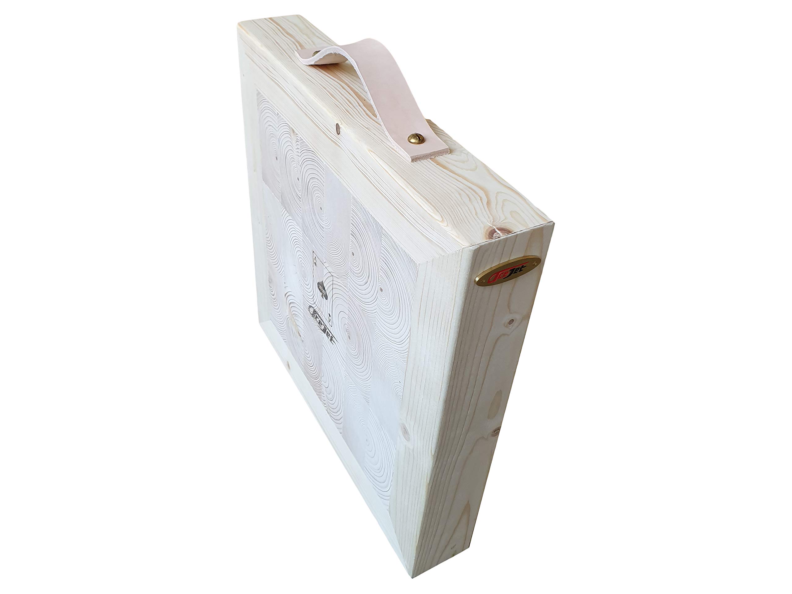 ACEJET Wooden Target Board for Throwing Knives & Small Axes & Tomahawk - Endgrain Pro - 21 inch - Square Hanging