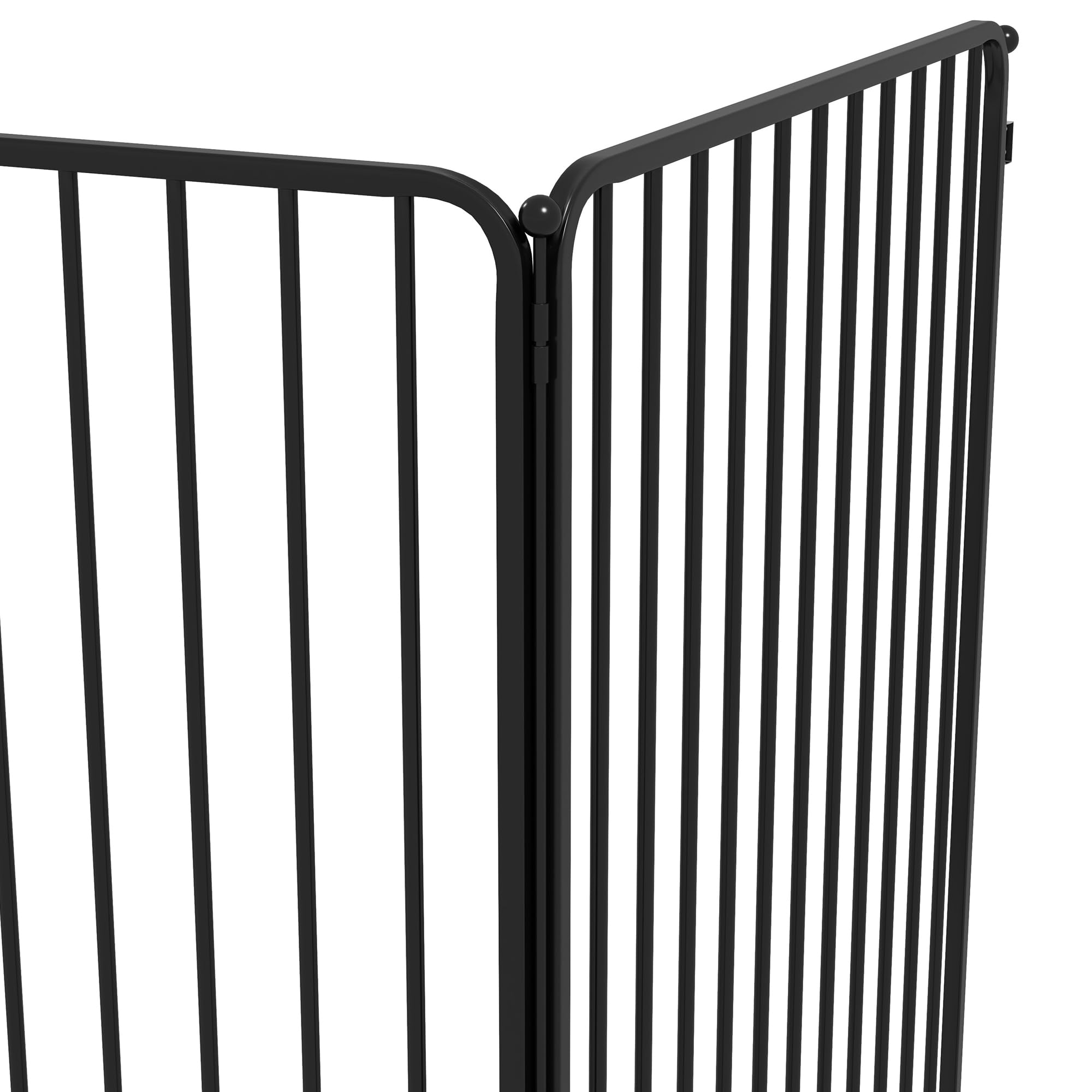 PawHut 6-teiliger modularer Stahl-Hundekäfig 164x83x100 cm Schwarz | Kleine, mittlere & große Größe, Innen- & Außenbereich, Hundegitter, 7 Erdspieße